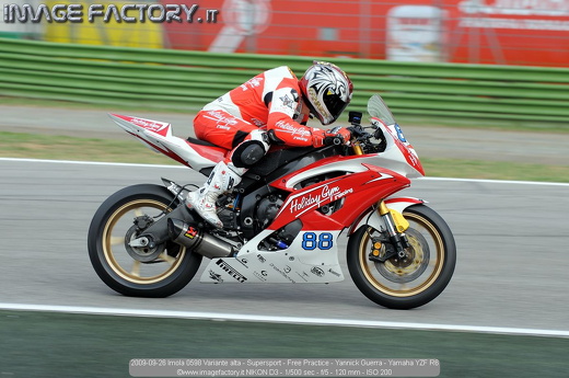 2009-09-26 Imola 0598 Variante alta - Supersport - Free Practice - Yannick Guerra - Yamaha YZF R6